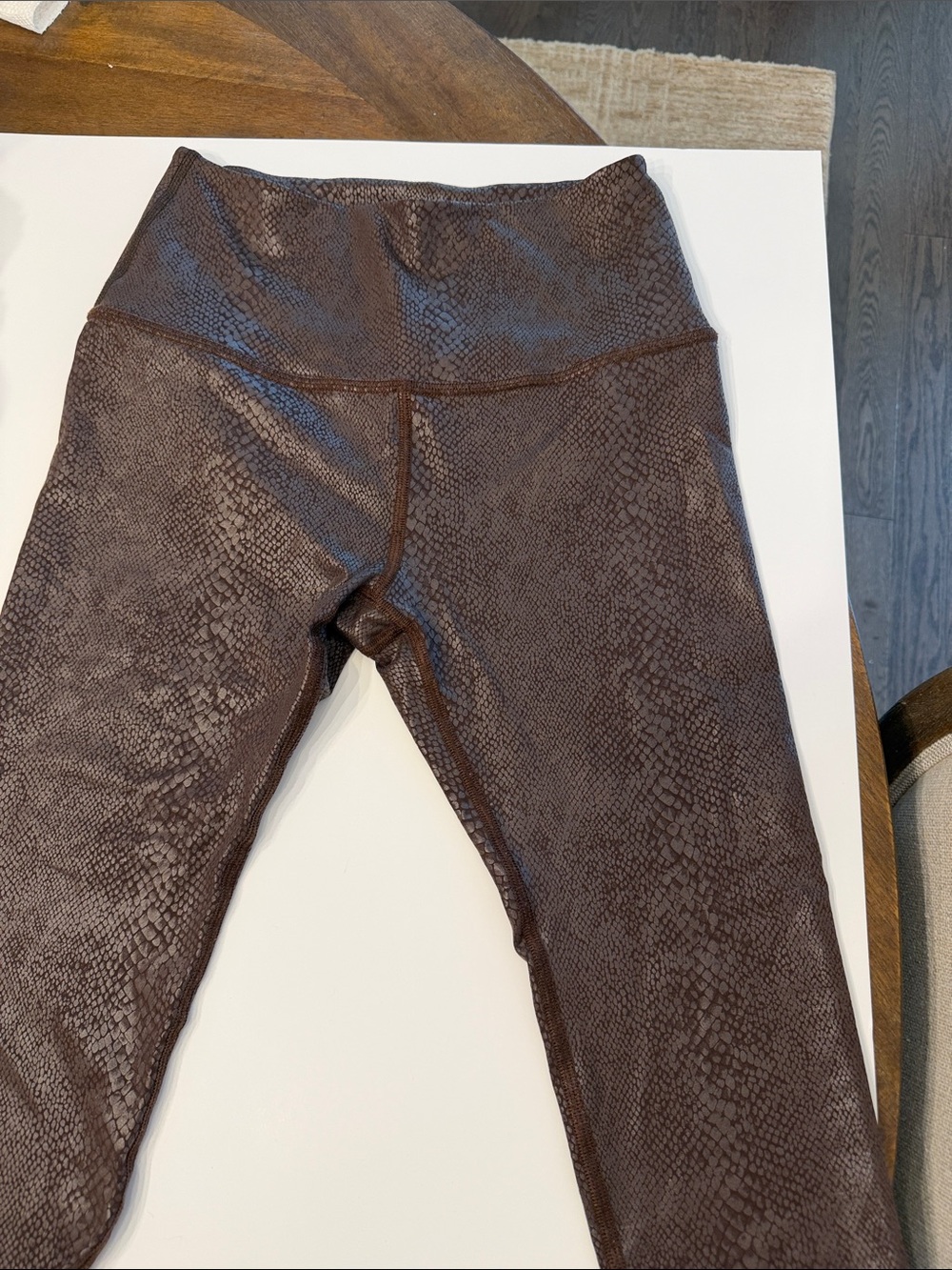 Beyond Yoga Girls Dark Brown Snake-Print Leggings